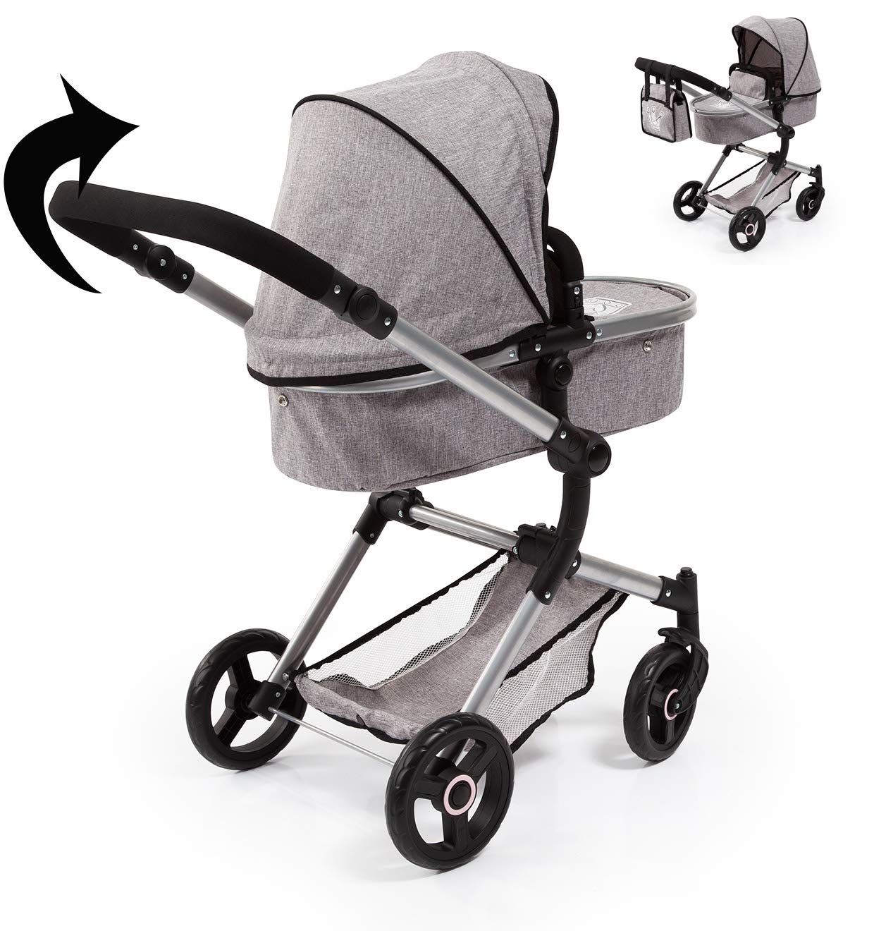 Bayer Design 18410AA Stroller, Doll Combi Pram Neo Vario with Changing