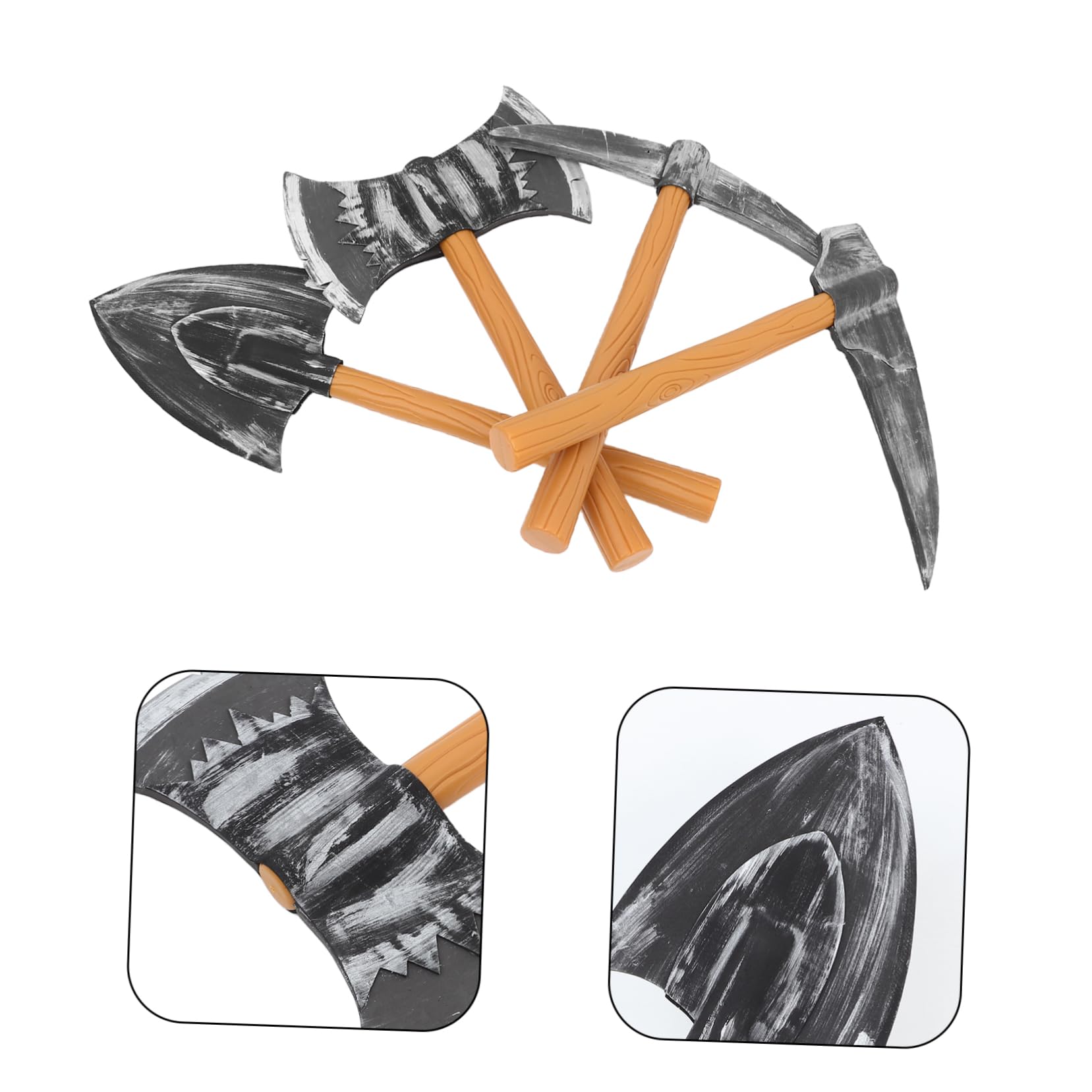 COLLBATH 4 Pezzi Giocattolo Finta in Schiuma Prop Per Halloween Nani Cosplay Piccone Finto Accessorio Per Costumi Teatrali Scenari