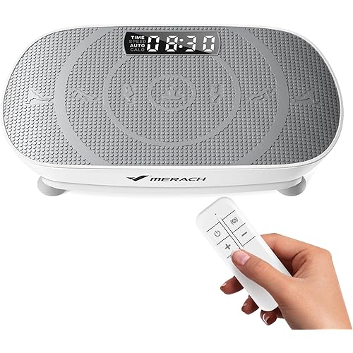 MERACH Vibration Plate Exercise Machine, Curved Vibration Plate for Lymphatic Drainage Weight Loss, Vibrating Plate with Real-Time Calorie Tracking on LED Display, Workout Equipment for Home Women Men