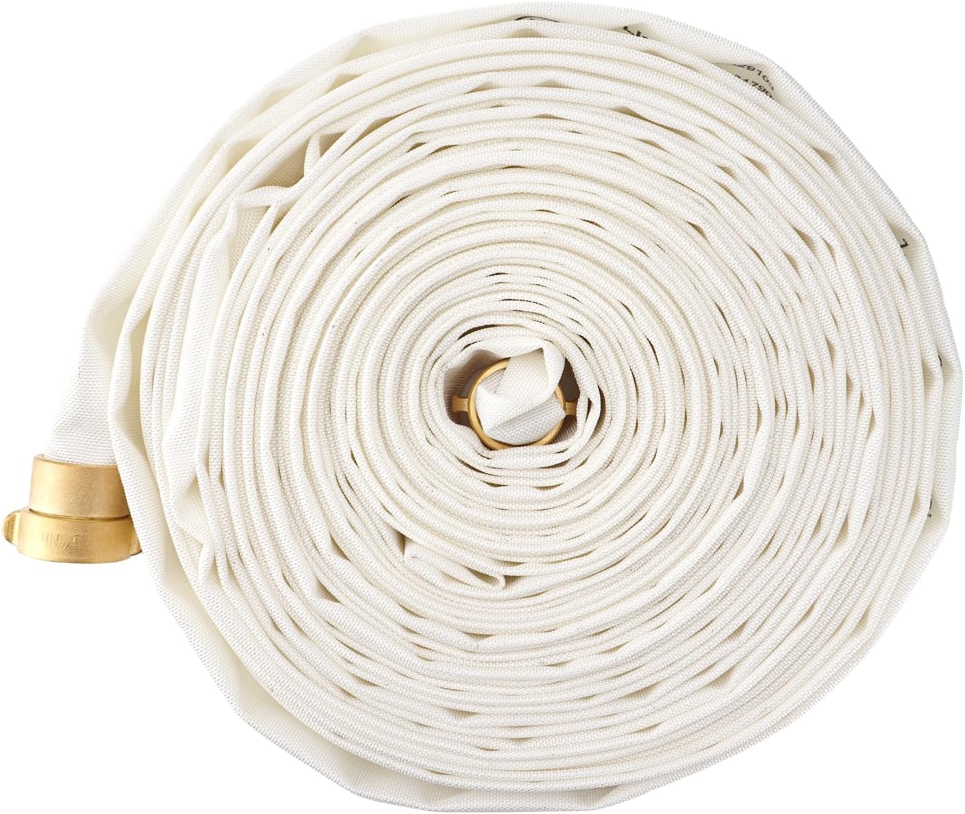 Fire Hose 1-1/2" ID x 100 ft TPU, 450 PSI burst, brass NST/NH couplings