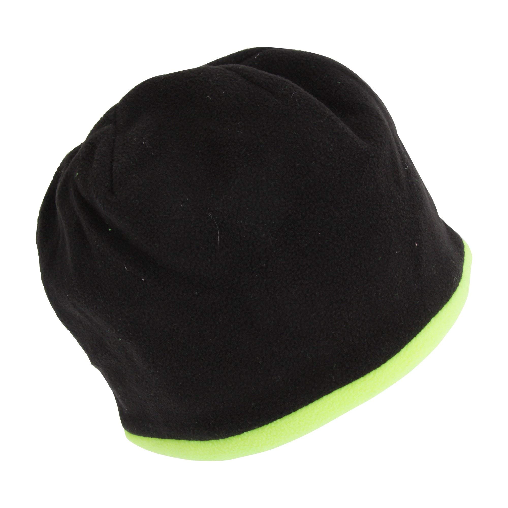 Mens Hi Viz Beannie Hat Woolly Hi Vis Visibility Reversible Fleece Beanie Workwear