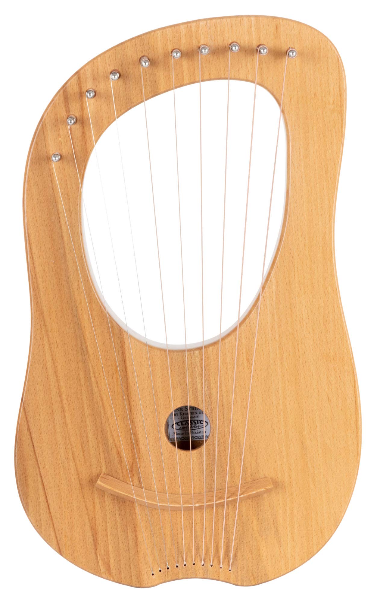 Classic Cantabile LH-10 Lyra Harpe 10 cordes acier harpe voyage bois hêtre clé accordage housse rembourrée
