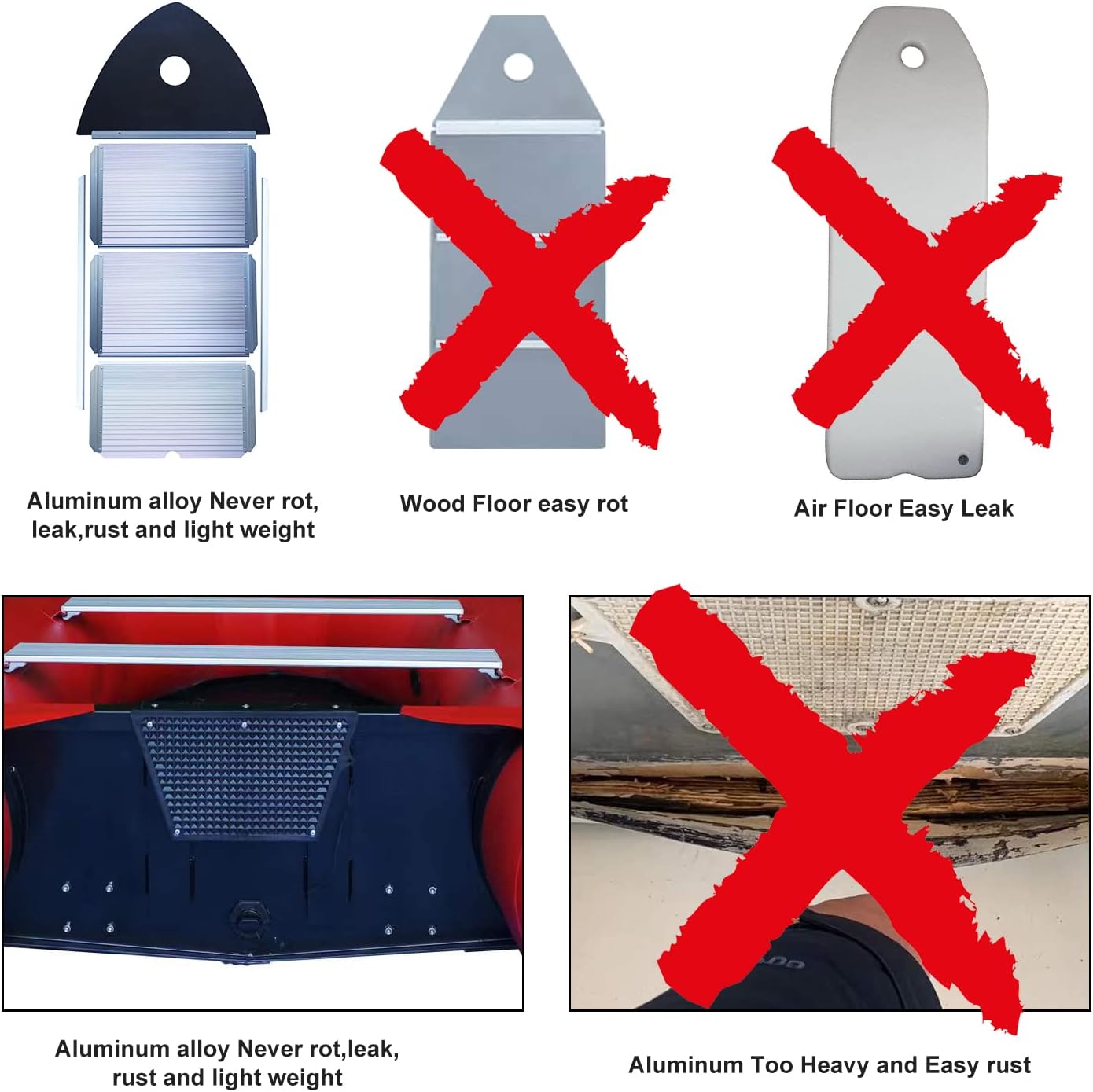 Seangles Inflatable Dinghy Boat with Aluminum Floor and Aluminum Transom - Inflatable Boat for Adults Heavy Duty - USCG Approved 10.8 Feet (4 Person)