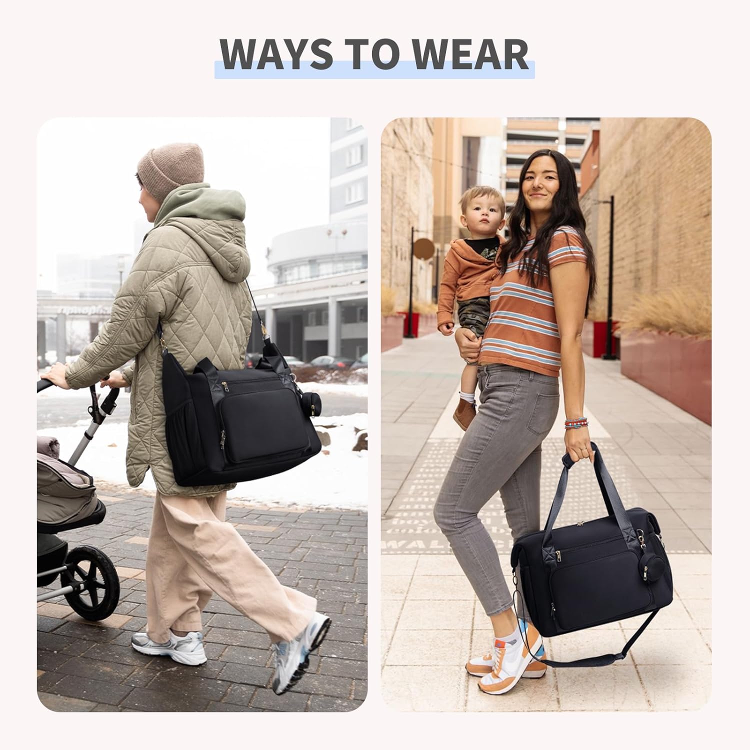 CEI-CEI Neoprene Diaper Bag Tote Large Maternity Hospital Bag for Labor and Delivery Waterproof Travel Baby Tote