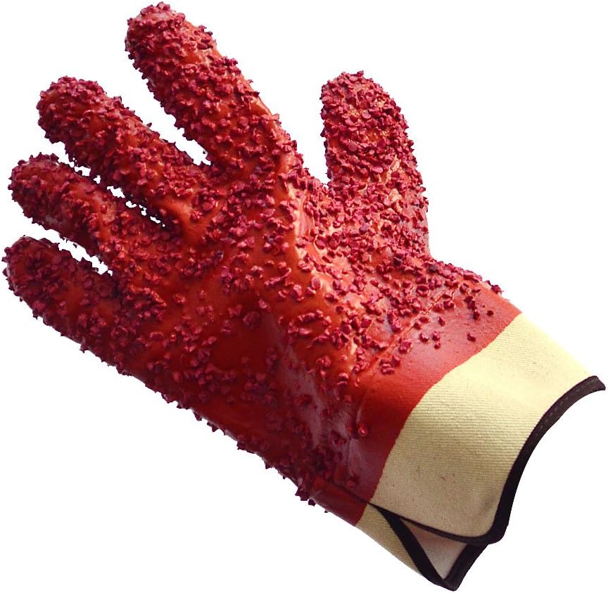 ShuBee® Grip Chip PVC Grip Gloves – Latex-Free Plumbing & Rooter Gloves for Drain Snaking, Cable Handling & Pipe Work