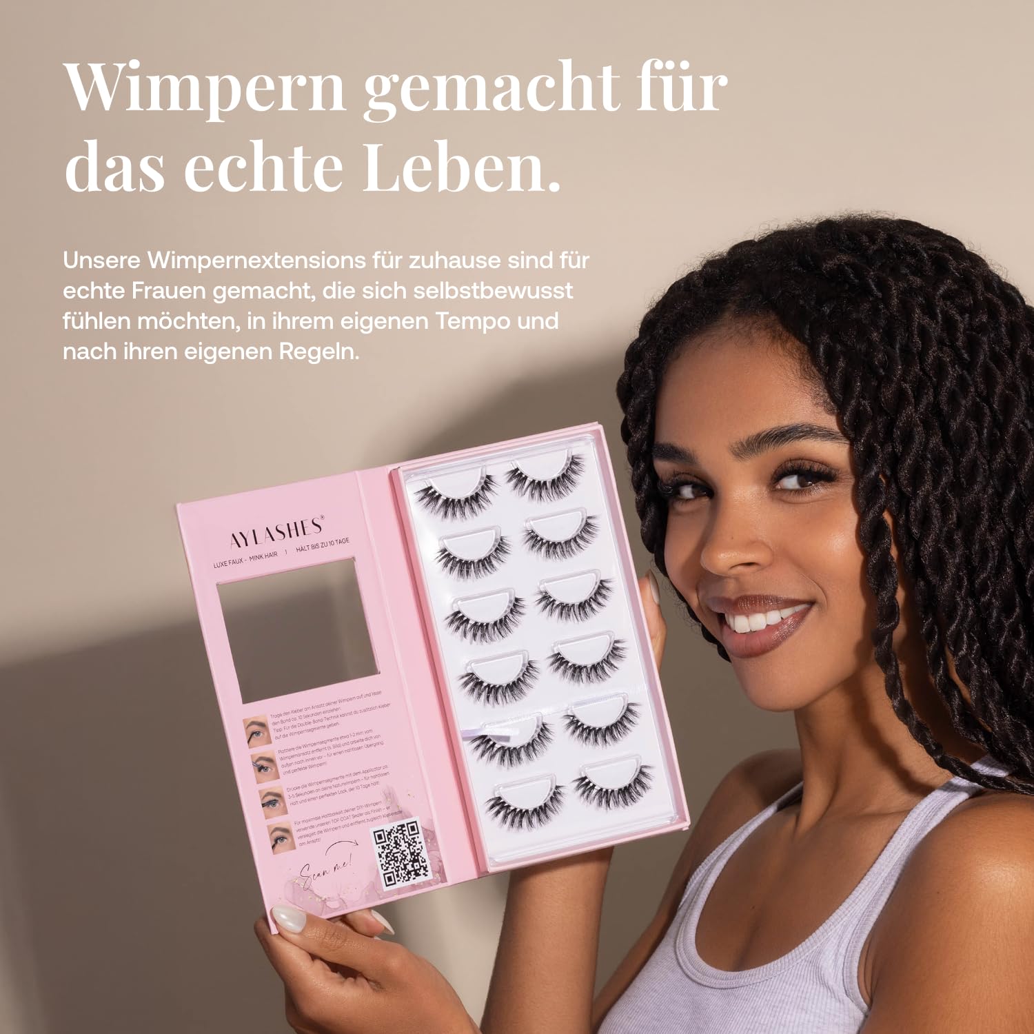 AYLASHES DIY Wimpernextensions Maxi Box 6 Paar künstliche Wimpern Cat Eye Lashes Set