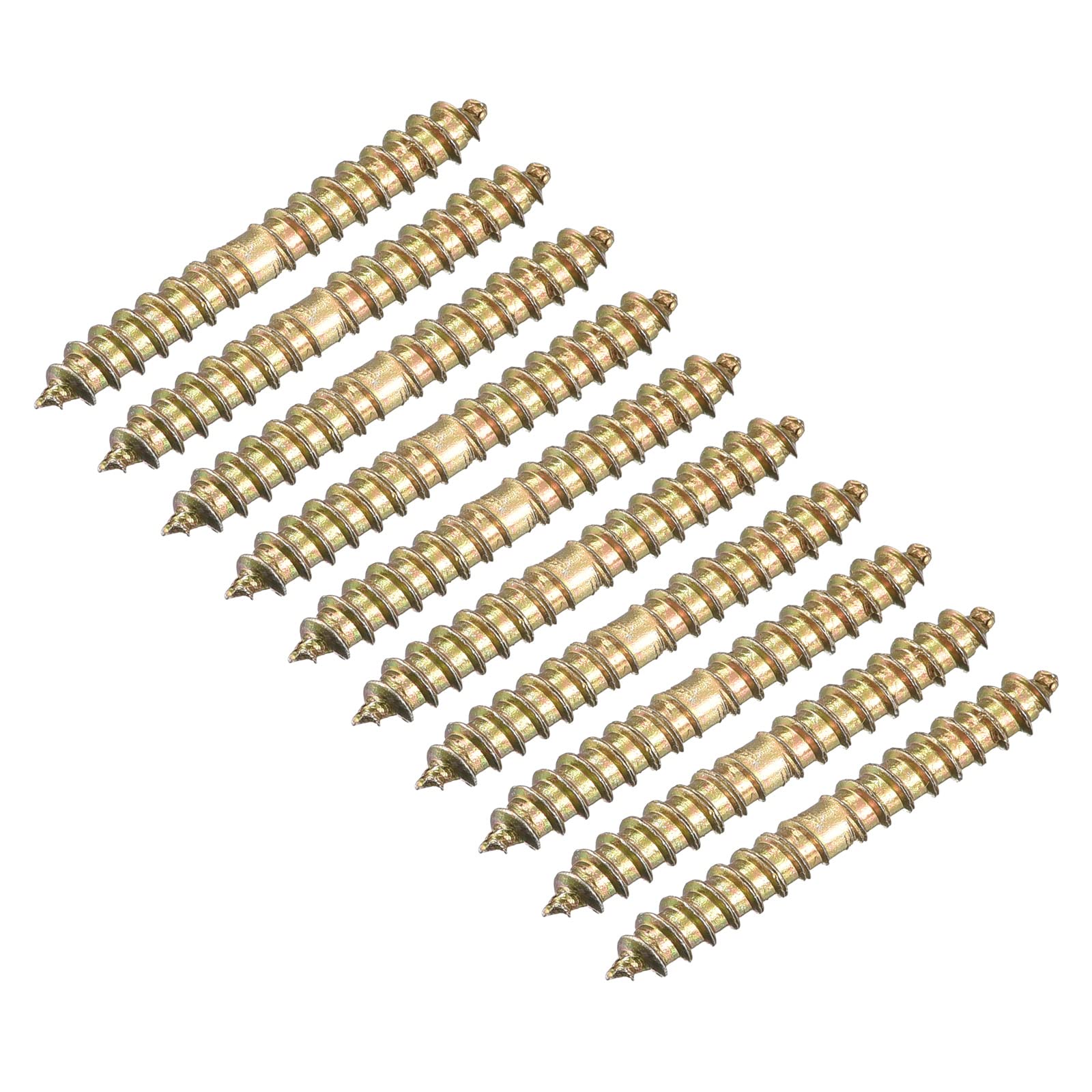 uxcell 4x30mm Hanger Bolts, 24pcs Double Ended Self-Tapping Thread Wood to Wood Dowel Screws for Wood Connecting