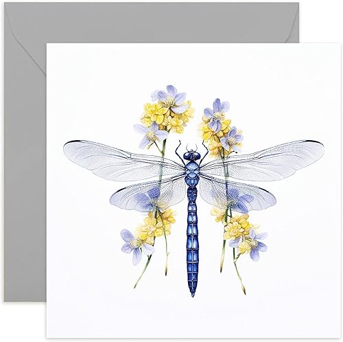 Old English Co. - Tarjeta de libélula para cumpleaños, tarjeta de felicitación de libélula pintada para hija, hermana, madre, nan, tarjeta de