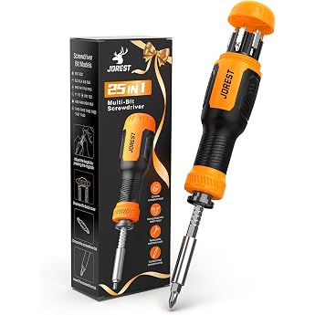 JOREST 25 in 1 Multi Screwdriver, Magnetic Screwdriver Set | Screwdriver with Torx slotted Phillips hex bits, hand tool set f