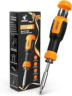 JOREST 25 en 1 Kit Tournevis Multi Embout, EDC Tournevis Multifonction Avec Torx Cruciforme Plat Carrées Hex, Cadeaux De NoëL Pour Les Hommes, MagnéTique Outils de Réparation