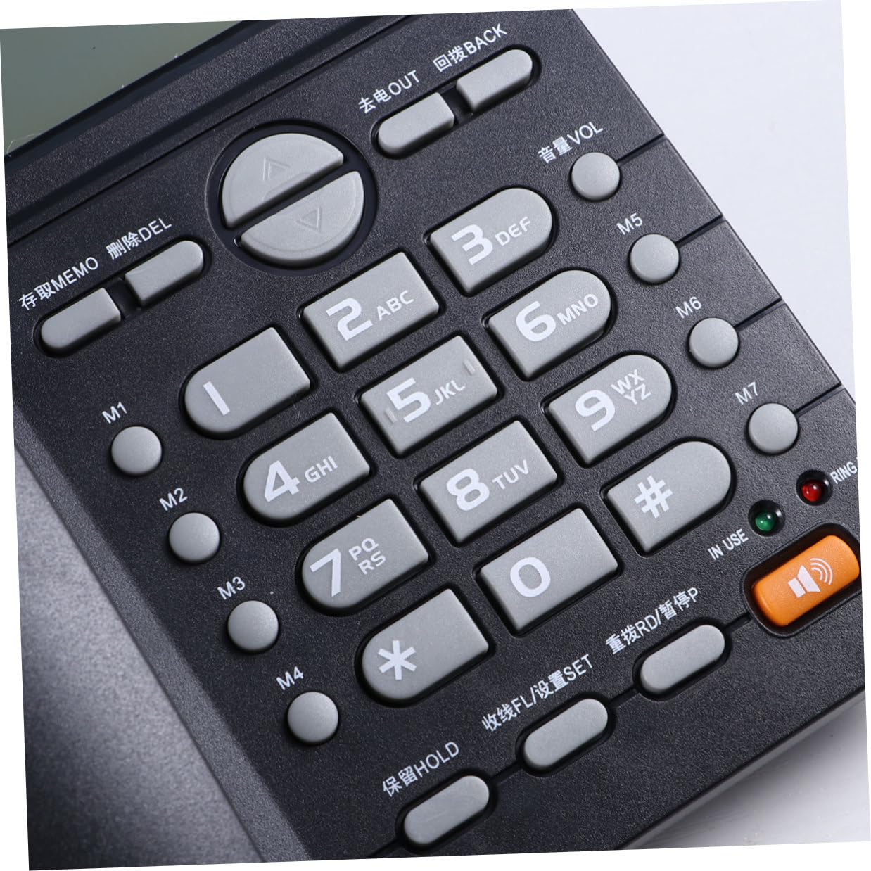 HEMOTON Telefono Fisso da Ufficio Business Nero in Plastica | Display Data e Settimana in Reale, Memoria Musicale Integrata, per Negozio e Ospedali