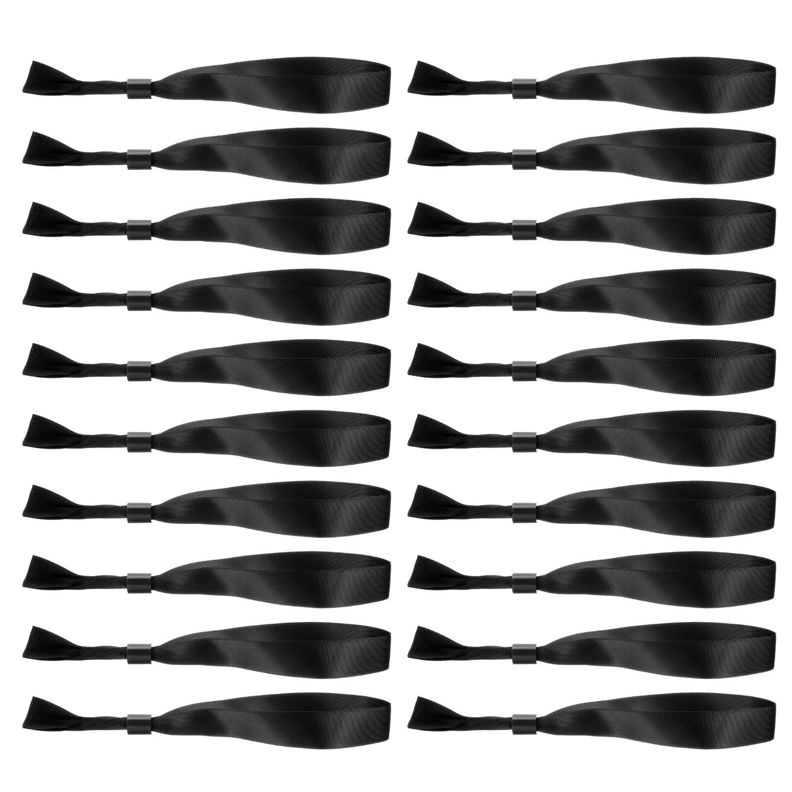 sourcing map 20Pcs Cloth Wristbands for Events, Disposable Event Wrist Band Bracelet Identification for Events Party Concert Bar Entrance Admission(Black)