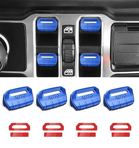 Miniatura 9 de Compatible con Jeep JL 4 piezas de cubierta de botón de interruptor de ventana compatible con Jeep Wrangler JL JLU 2024 2023 2022 2021 2020 2019