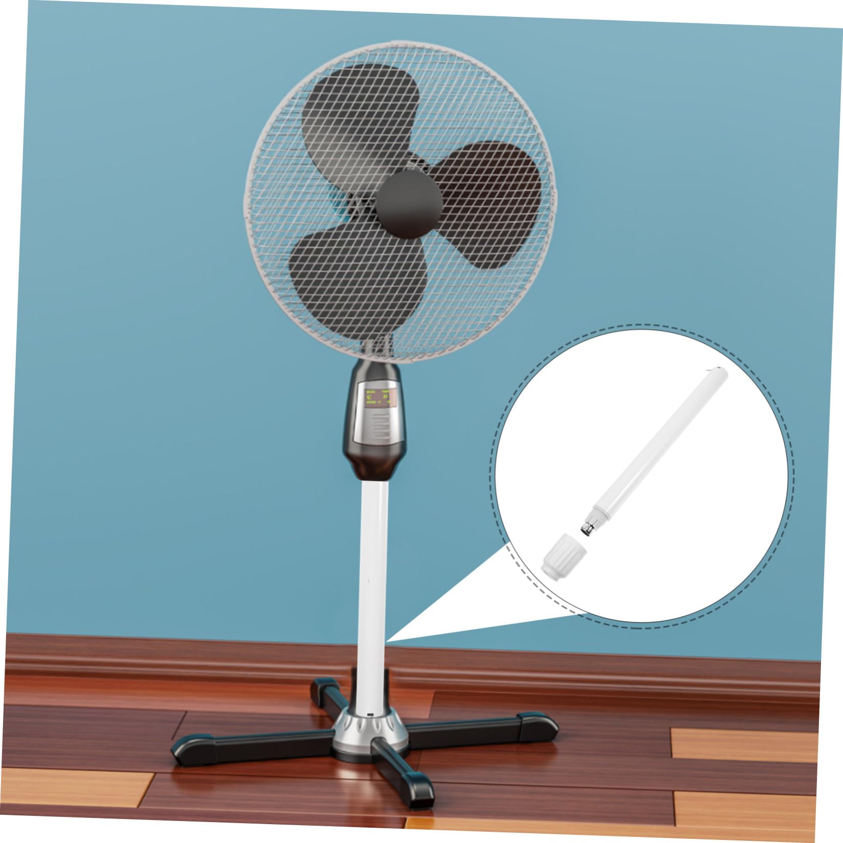 Veemoon Asta di Supporto per Ventilatore da Pavimento Retrattile Bianca, Palo di Ricambio Stabile per Ventilatore a Piedistallo Compatibile Modelli Domestici, Accessorio di Estensione