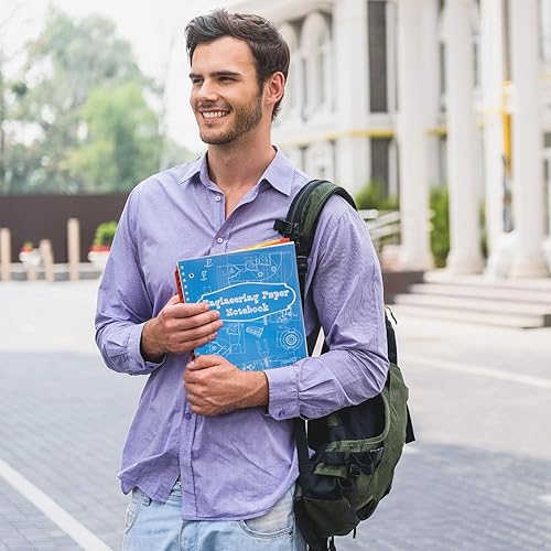 Miniatura 4 de Colarr Engineering Computation Pad 8.5" x 11" Engineering Wirebound Spiral Notebook Grid Pad 5 Squares Per Inch Graph Paper for Drafting Drawing