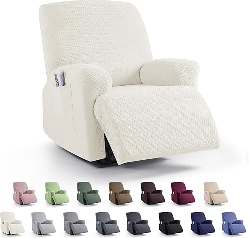 KinCam Fundas reclinables, fundas elásticas para sillas reclinables, fundas para sofá reclinable, fundas de sofá reclinable a rayas, fundas