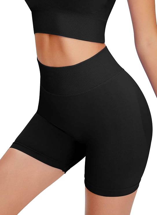 Unthewe Workout Butt Lifting Shorts for Women High Waisted Seamless Gym Yoga Booty Shorts