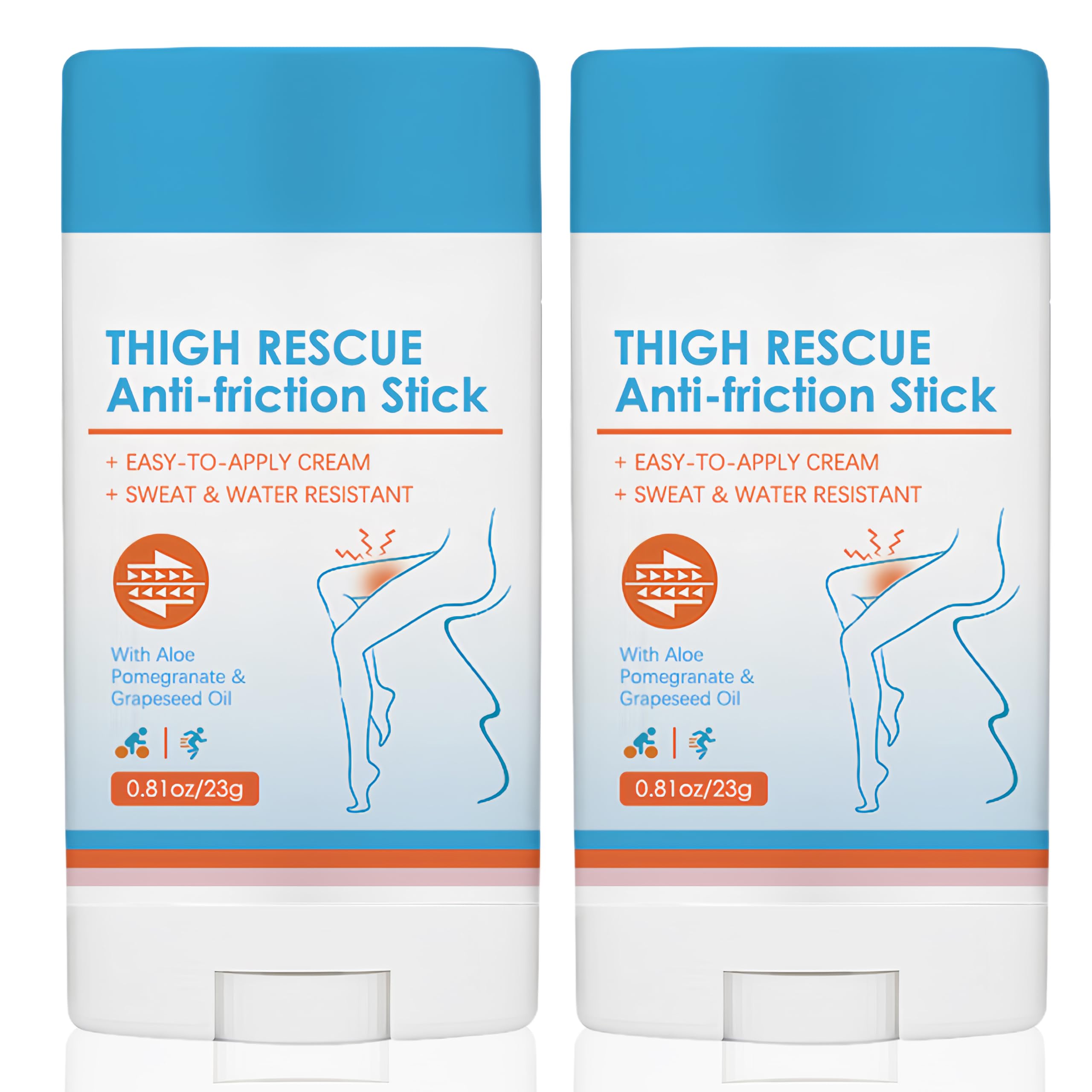 2PCS Anti Chafe Stick, Water & Sweat Proof Balm for Friction. Helps to reduce sports chafing, provides moisture to the skin and offers protection against friction