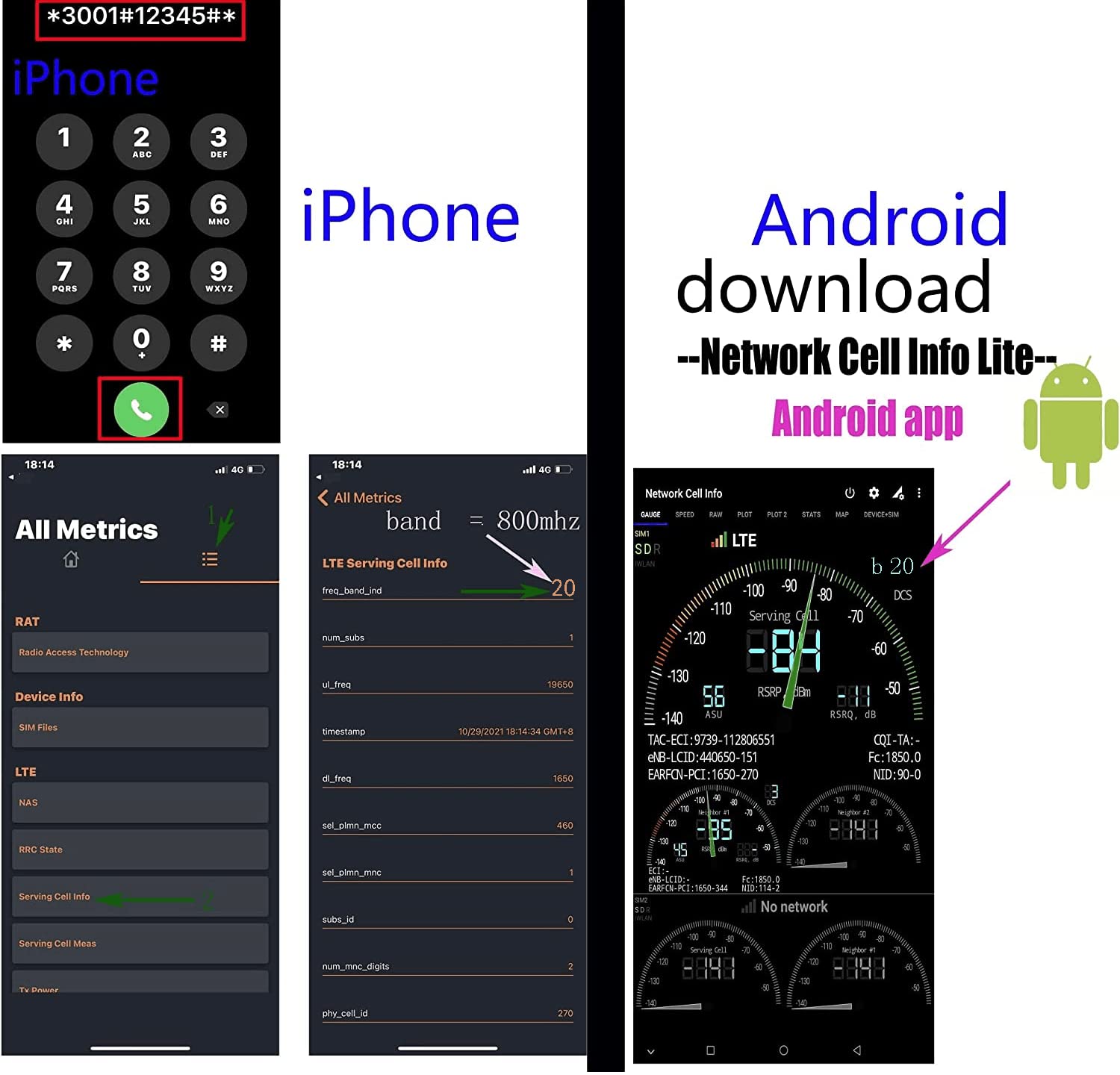 Amplificador de Cobertura movil 2G 3G 4G Repetidor de señal (Band3/20-800/1800mhz)