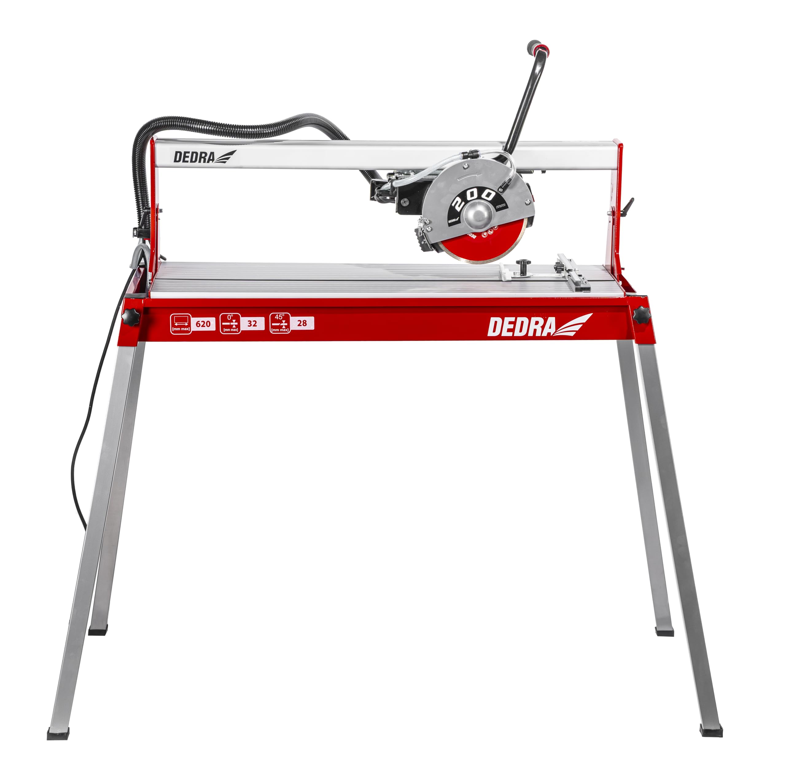 Fliesenschneider, Fliesenschneidmaschine DEDRA DED7815 – 800 W, Schnittlänge 620 mm, 2990 U/Min, stabiler und großer Arbeitstisch, Nassschnitt mit Staubbindung, Tauchschnitt-Funktion, Winkelanschlag