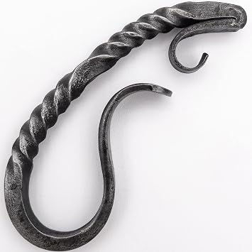 Armory Replicas Scorching Contact Iron Pot Holder | Medieval Hand Forged Functional Prop Camping Kettle Handle Hook