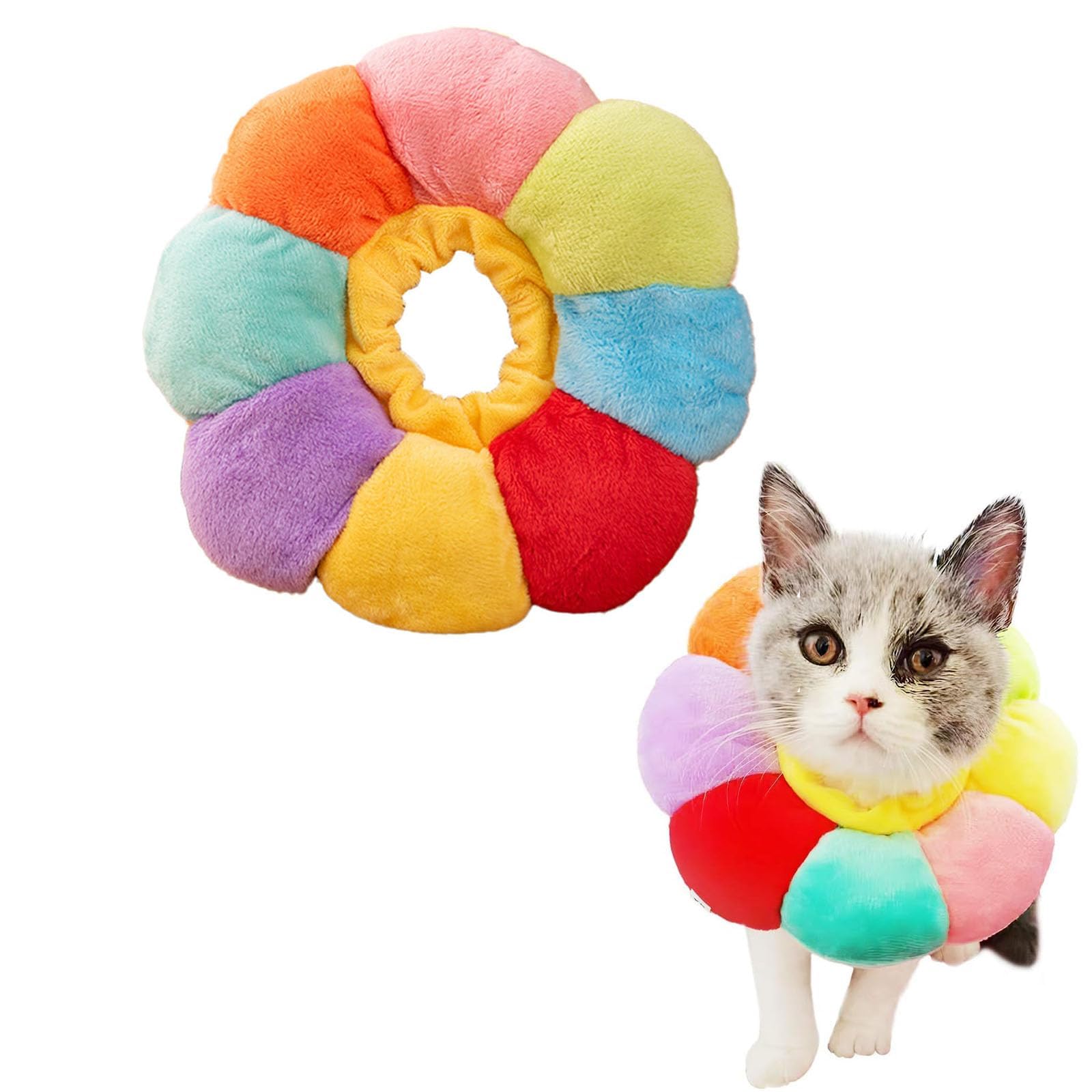 Cat Cone Collar Soft, Soft Cat Cone, Adjustable & Breathable E-Collar, Comfortable Pet Recovery with Velcro
