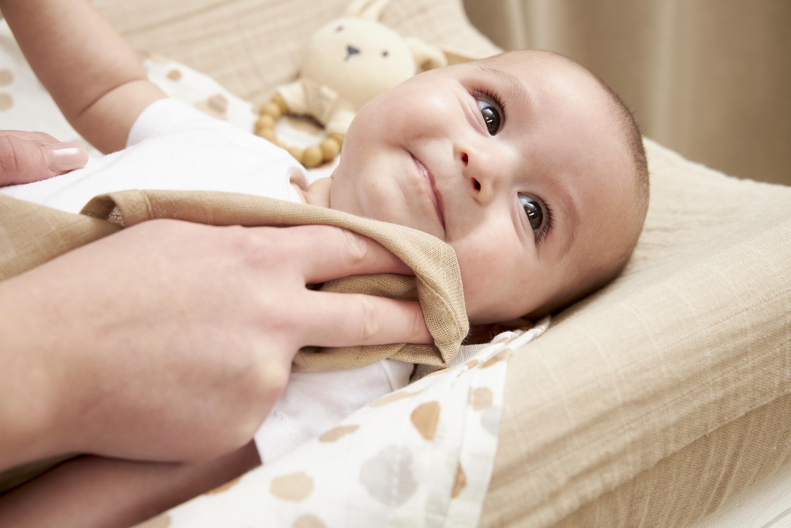 MEYCO Baby Lingettes à cracher 100% Coton 3 pièces Sable