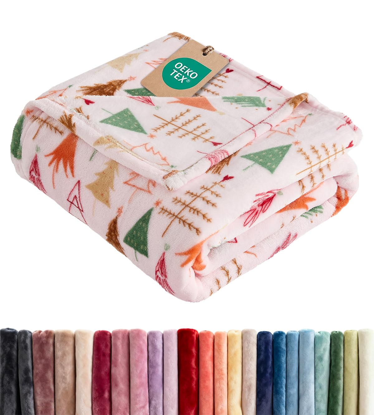 Christmas Fleece Blanket King - Flannel Throw - Christmas Tree 2, 90x108