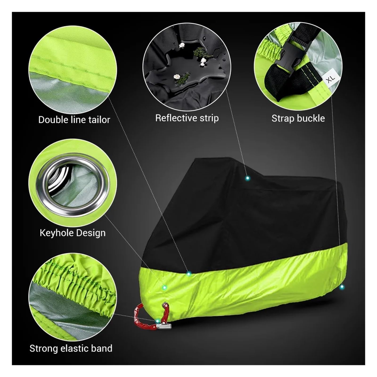 Cubre Moto Impermeable Cubierta impermeable for motocicleta, accesorios for Motocross, cubierta a prueba de polvo, protección UV for exteriores e interiores for todas las estaciones, cubiertas for llu