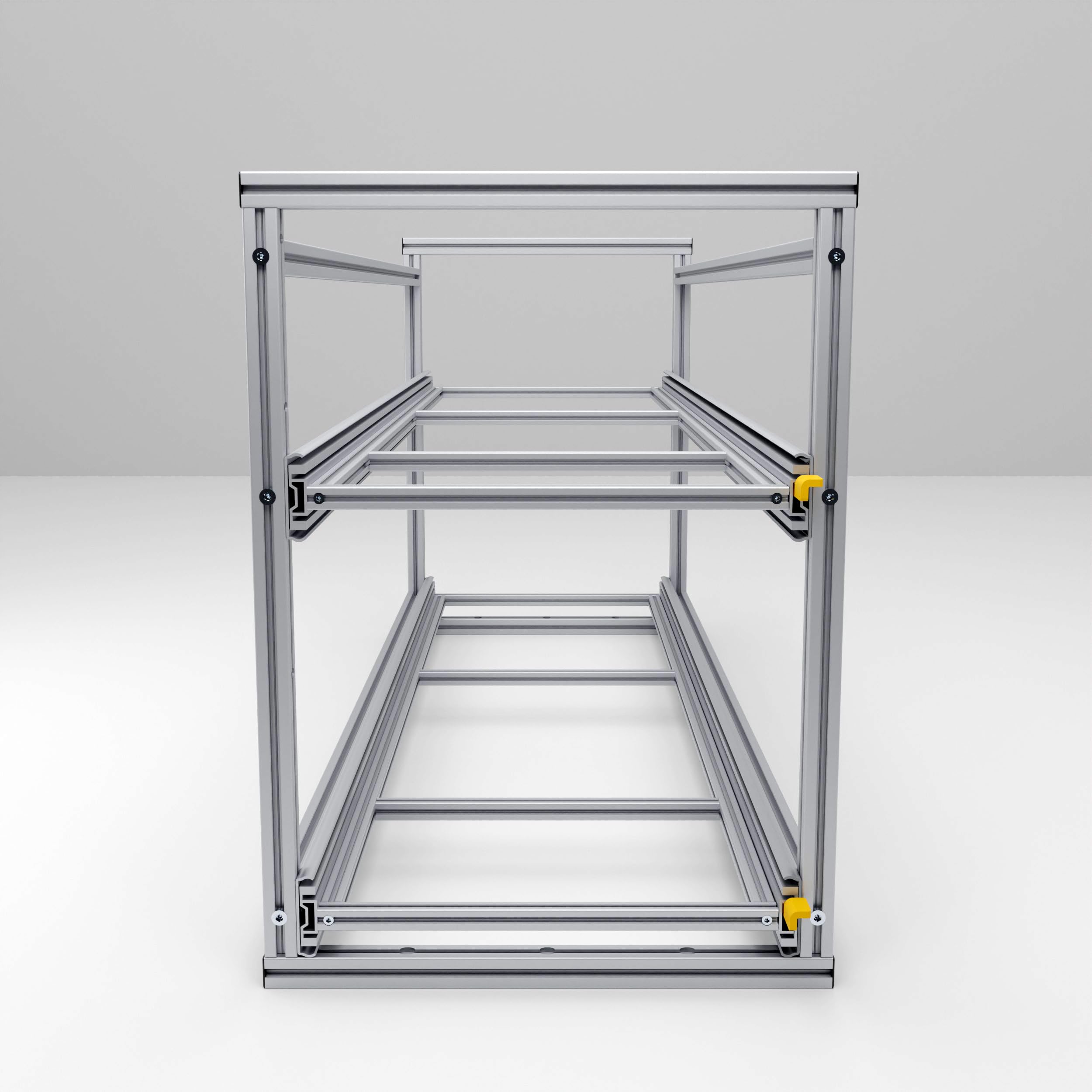 Heckauszug 150cm mit Zwei Etagen & Schwerlastauszug, Regalsystem - ideal für die Heckgarage im Kastenwagen (Ebenen: 2)