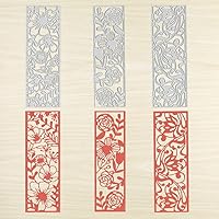 Vista 5 de 3 troqueles de corte con marco de hojas y flores para hacer tarjetas, marco rectangular con flores de vid, plantilla de grabado de metal