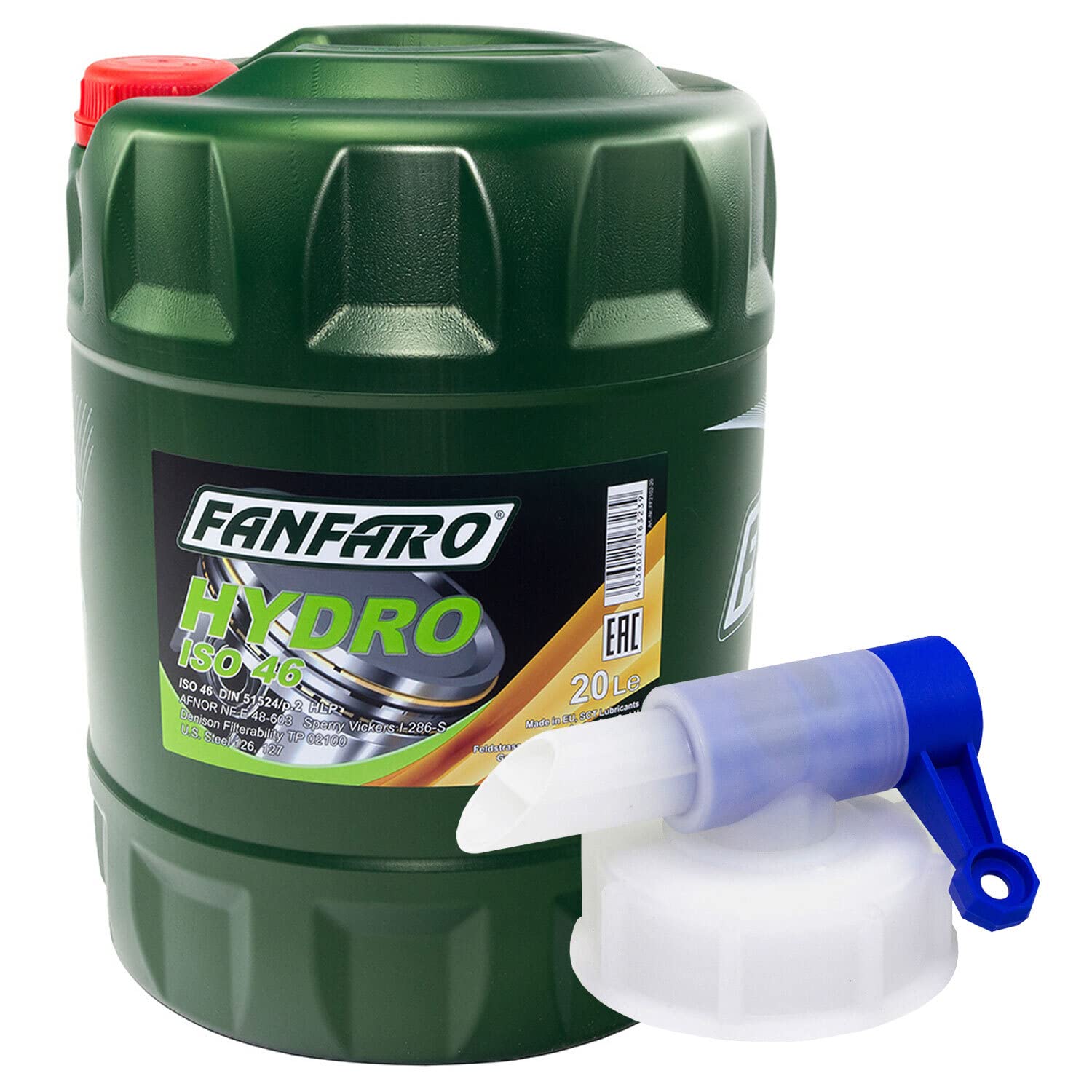 Hydrauliköl FANFARO Hydro ISO 46 20 Liter inkl. Auslasshahn
