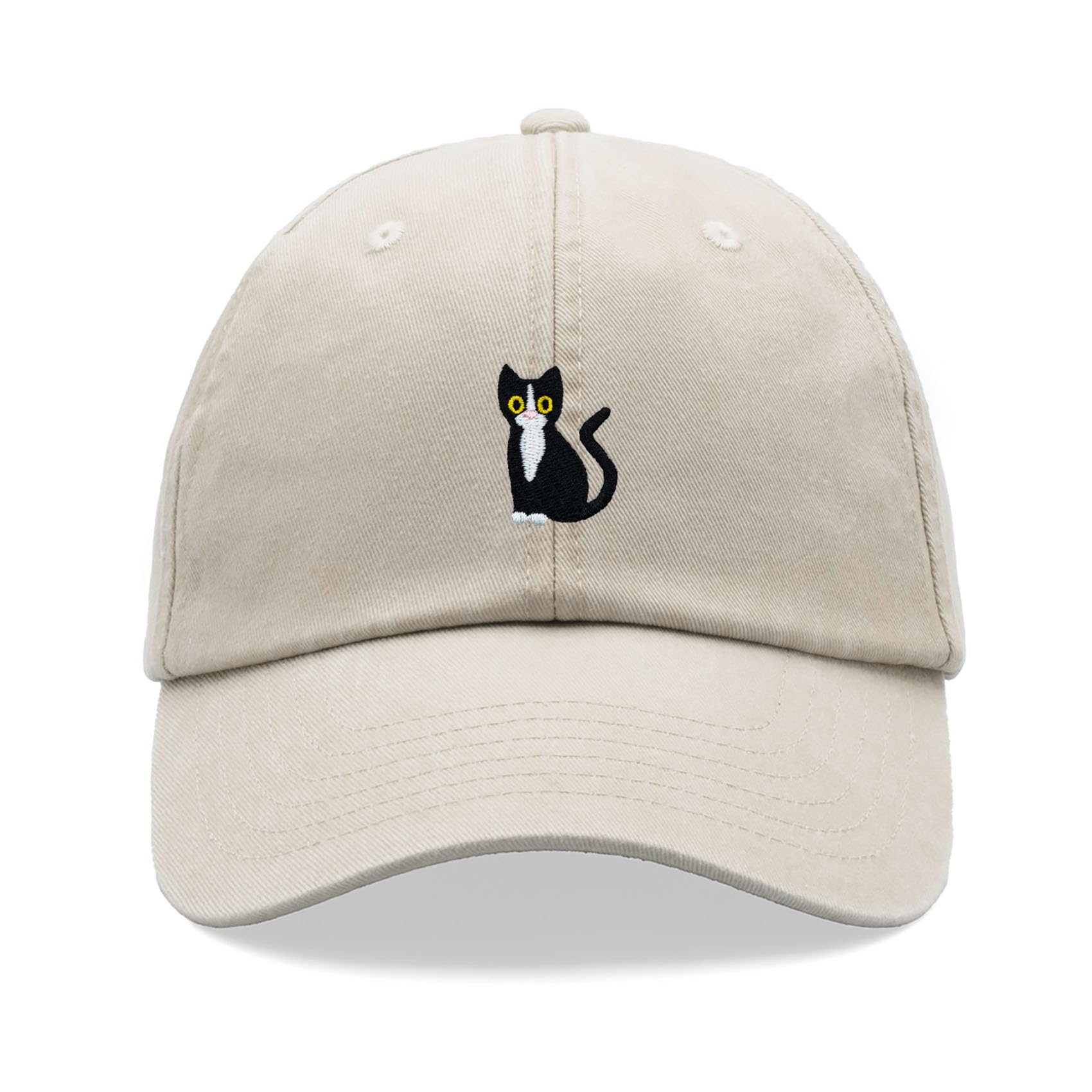 Cap Base Unisex Stone Black & White Tuxedo Cat Baseball Cap Vintage Washed Dad Hat Adjustable