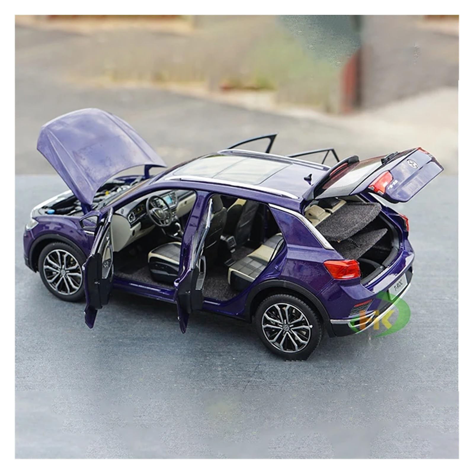 1:18 Dla T-ROC 280STI 2018 Alloy Suv Miejski Pojazd Terenowy Model Kolekcjonerska Zabawka Prezent Pamiątka Statyczny Wyświetlacz(Blu,With box)