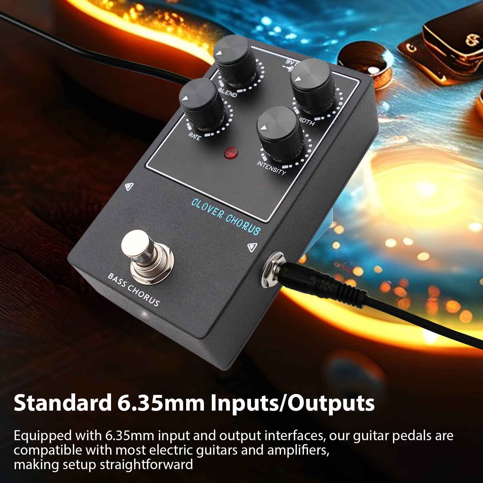 Generic Pedał Gitarowy Chorus, Technologia Analog Bucket Brigades, pedał Efektów Gitarowych True Bypass z funkcją Mieszania, szerokość Intensywności dla Gitary Basowej