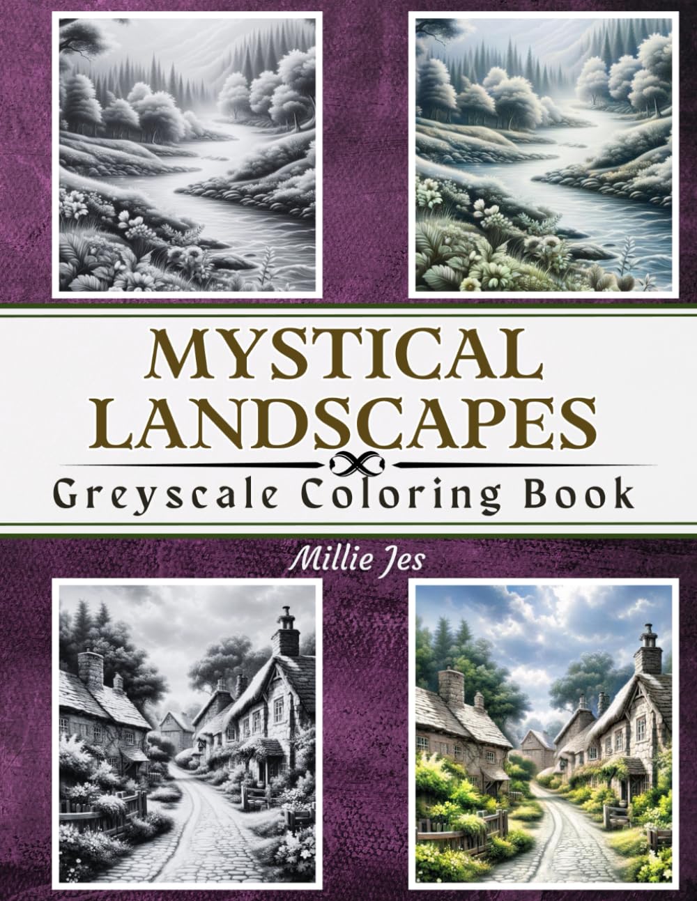 Mystical Landscapes: Grayscale coloring book for Adults For Relaxation and Stress Relief (Greyscale Landscape Coloring for Relaxation)