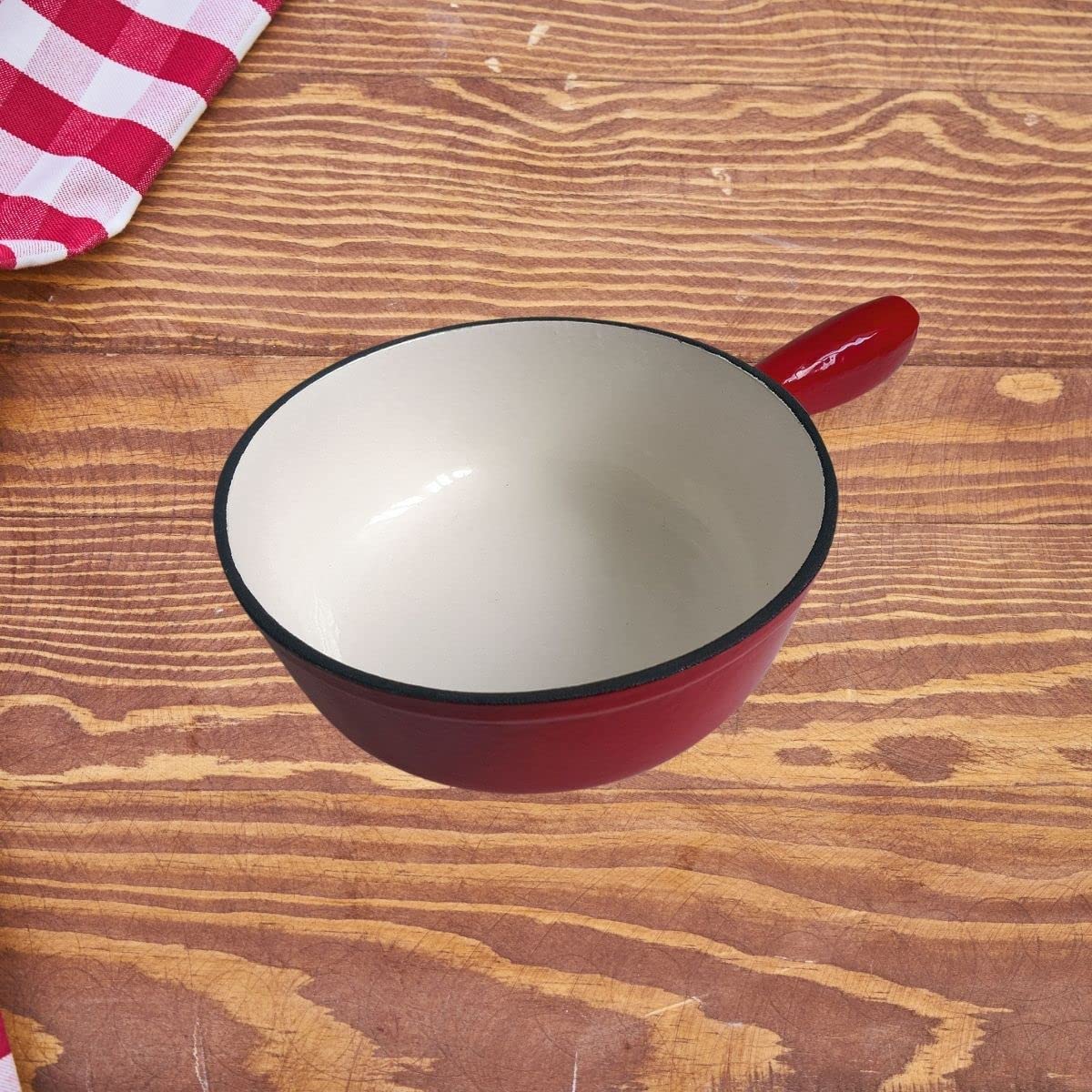 Rotel 1010150 - Caquelón para fondue (hierro fundido, incluye inducción, capacidad de 2 litros, 21,5 cm), color rojo