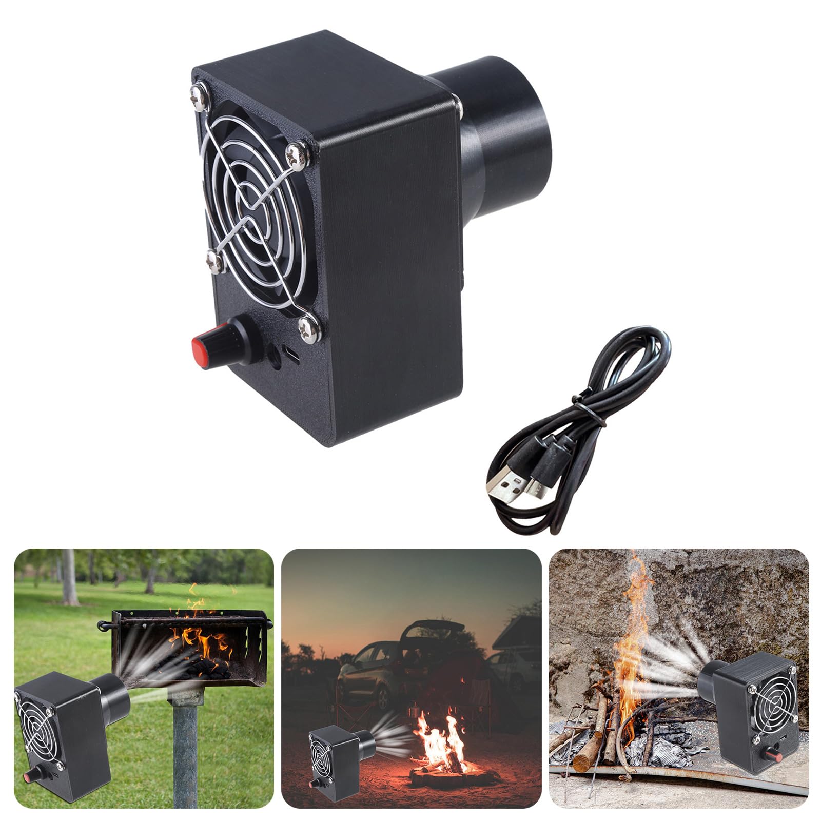 Gebläseventilator DC 12 V 5,5 x 2,1 mm einstellbare Geschwindigkeiten Düsengrößen