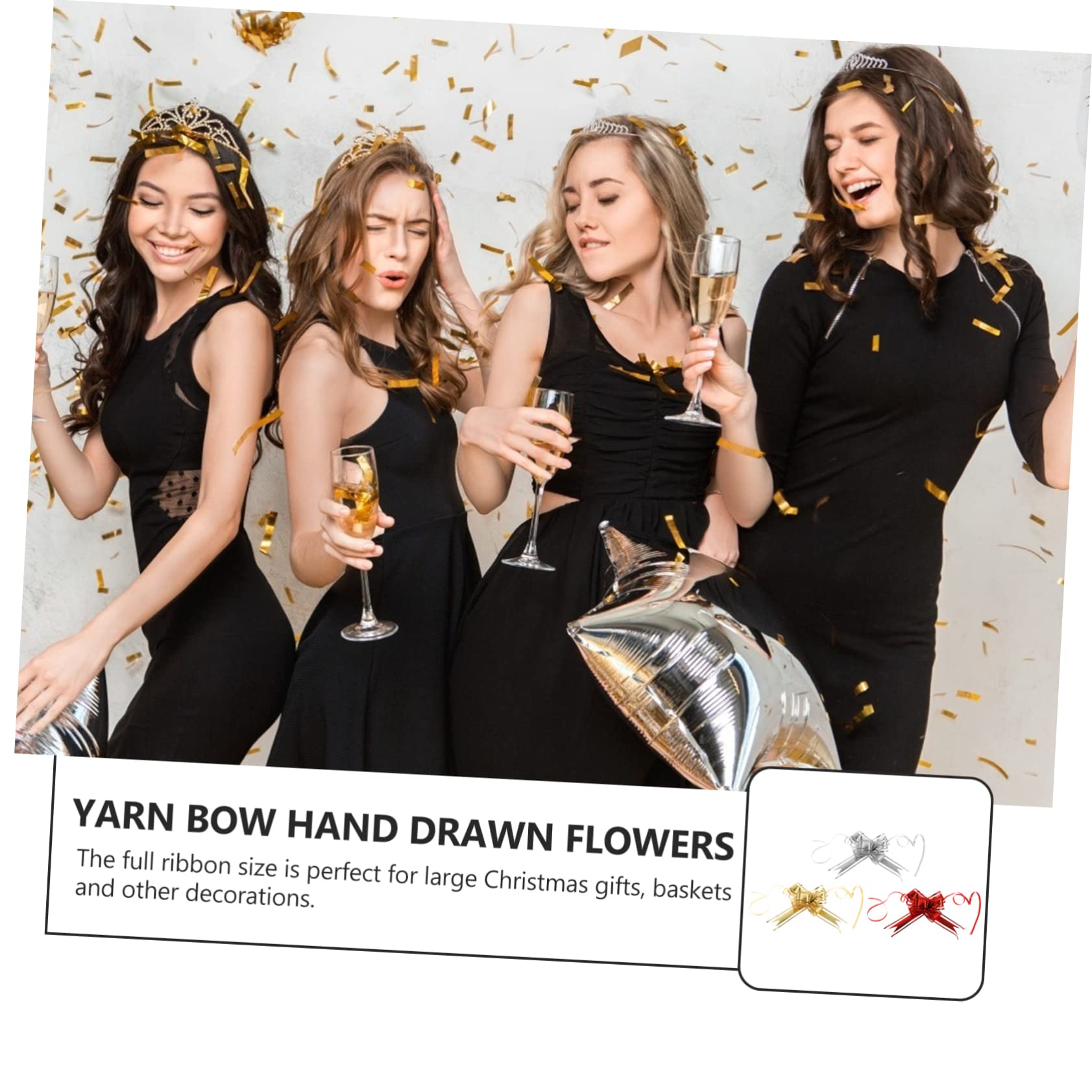 FRCOLOR 90stücke Pull Ribbon Bowknoten Dekoration Gold Rot Silber Für Geschenkverpackungen Hochzeiten Weihnachten Und Bastelprojekte