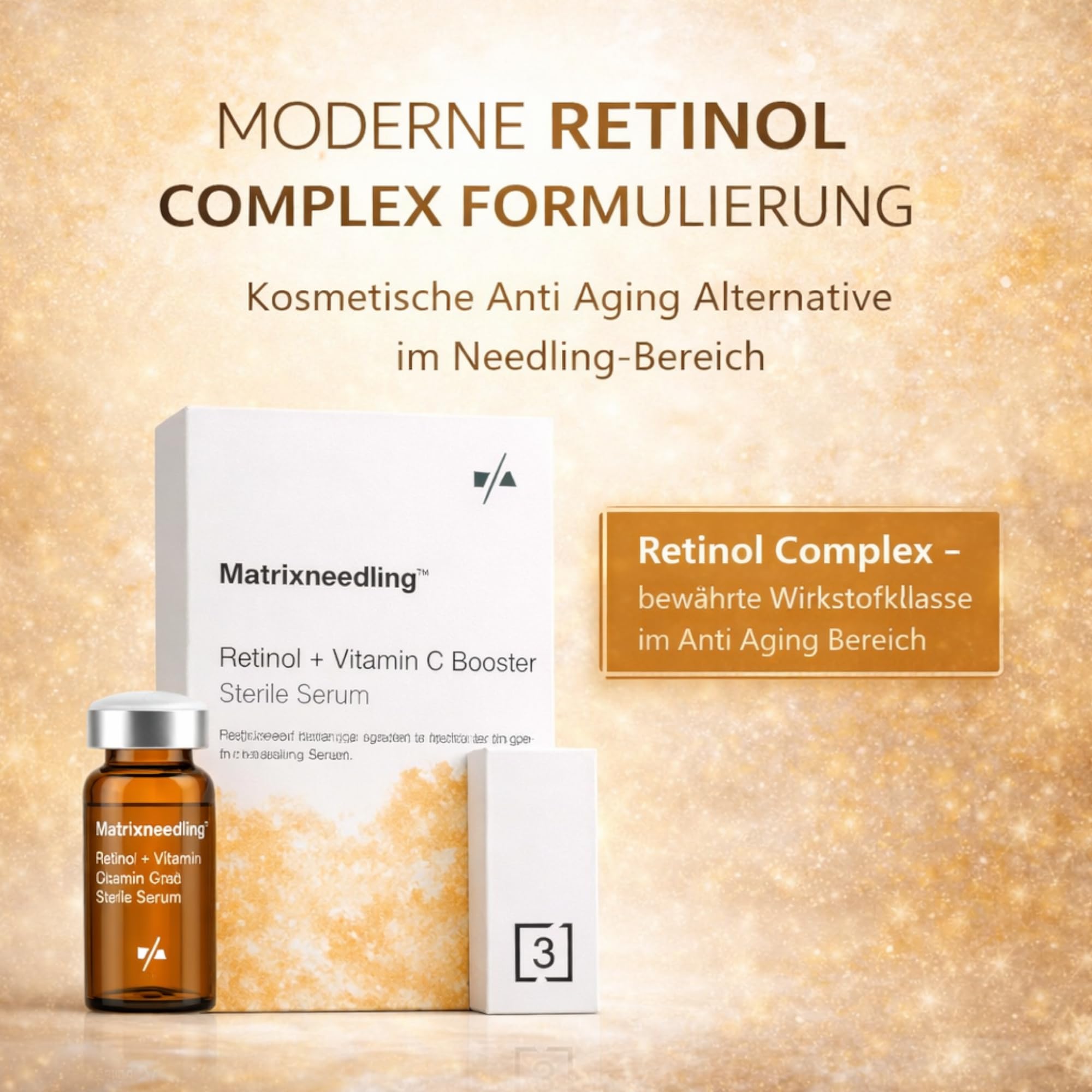 Matrixneedling™ Retinol Vitamin C Serum 10 ml – Hochdosiertes Retinol Serum & Vitamin C Booster – Steriles Microneedling Serum für Dermapen & Dermaroller – Anti Falten Serum, Collagen Booster