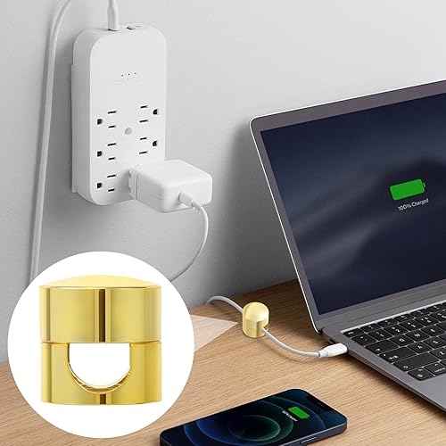 Miniatura 7 de 3 juegos de soportes de cargador para cables, soportes de anclaje de cables ajustables, clips de cable de metal adhesivos, organizadores de cables