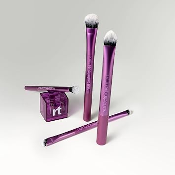 Real Techniques Eye-Conic Essentials Makeup Brush Set, 5 Piece Eyeshadow, Blending & Liner Brush Kit for Complete Eye Looks from Natural to Glam, Soft Bristles, Cruelty-Free