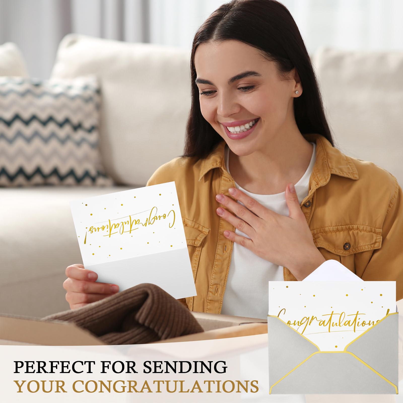 Paquete de 100 tarjetas de felicitación con sobres, tarjetas de felicitación, tarjetas de graduación, tarjetas de compromiso, tarjetas de felicitación de bebé, para negocios, baby shower, boda