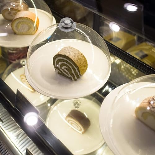 Miniatura 7 de Cúpula redonda transparente para tartas, soporte para exhibición de pasteles, cubierta de base de plato de alimentos, cubierta de plato de