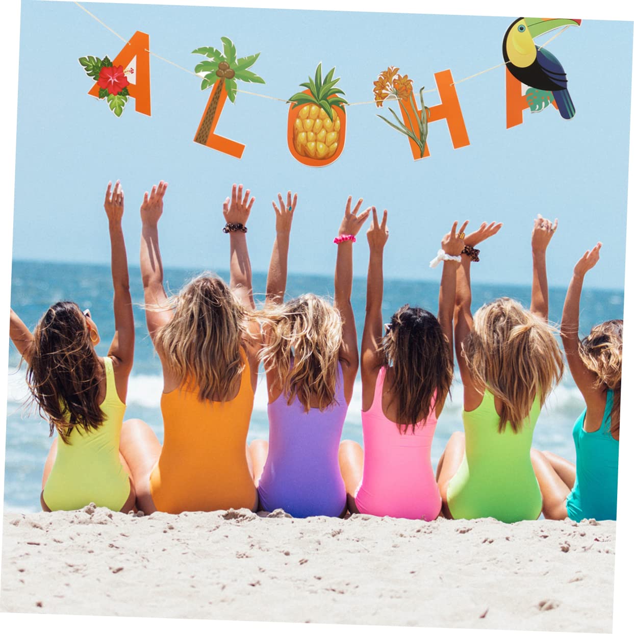 3-Piece Beach Banner Set - Rooster Pennant Banners For Party Decor, Outdoor & Indoor Hanging Decorations - View #6
