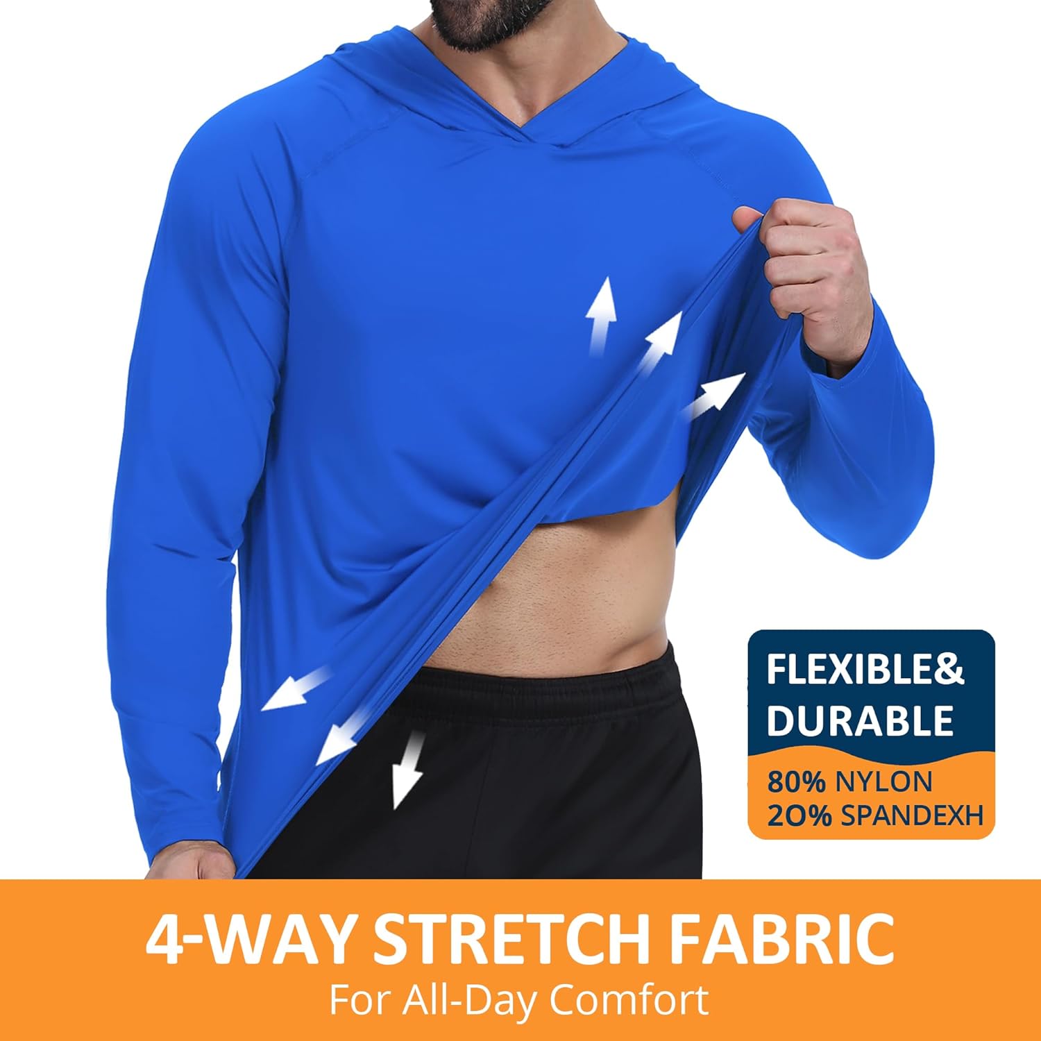 Men's UPF 50+ Sun Hoodie – Quick-Dry Long Sleeve Fishing Shirt for Fall & Winter, Lightweight for Hiking & Yard Work - Image 4