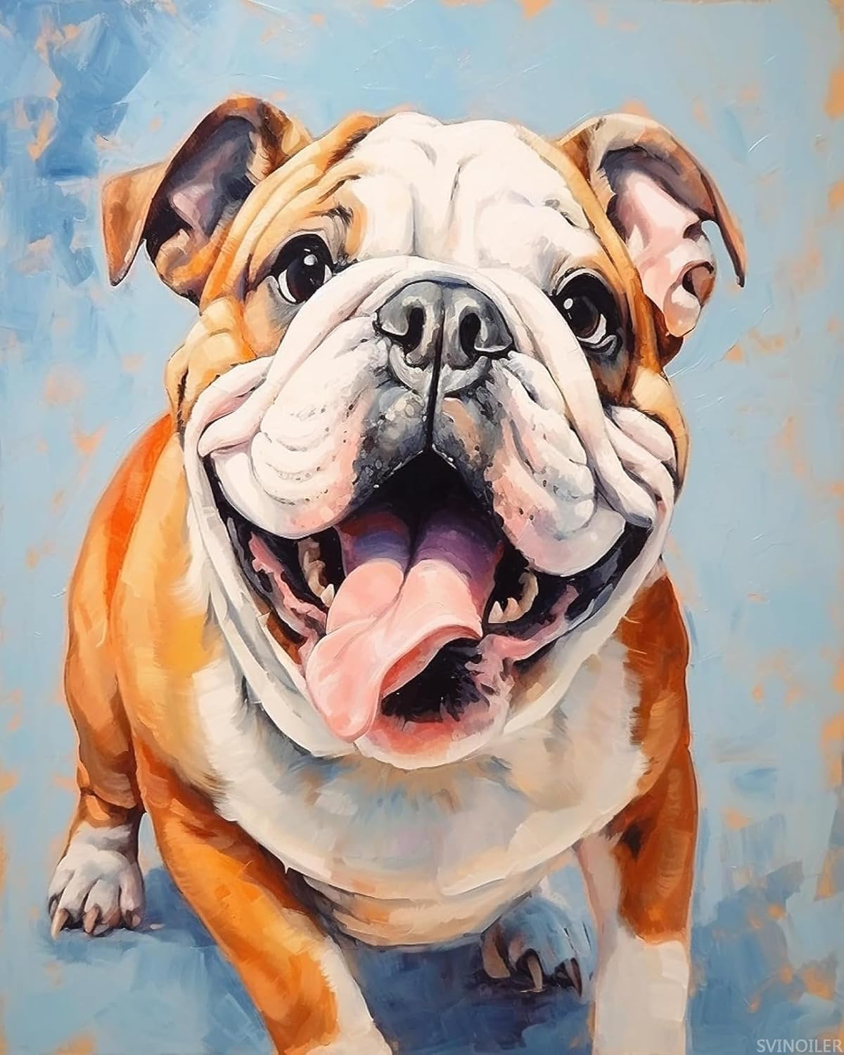 SVINOILER Adults Paint by Number Kits, English Bulldog, Paint by Number Kits on Canvas, DIY Oil Paintings for Beginners Arts and Crafts, 40x50cm No Frame