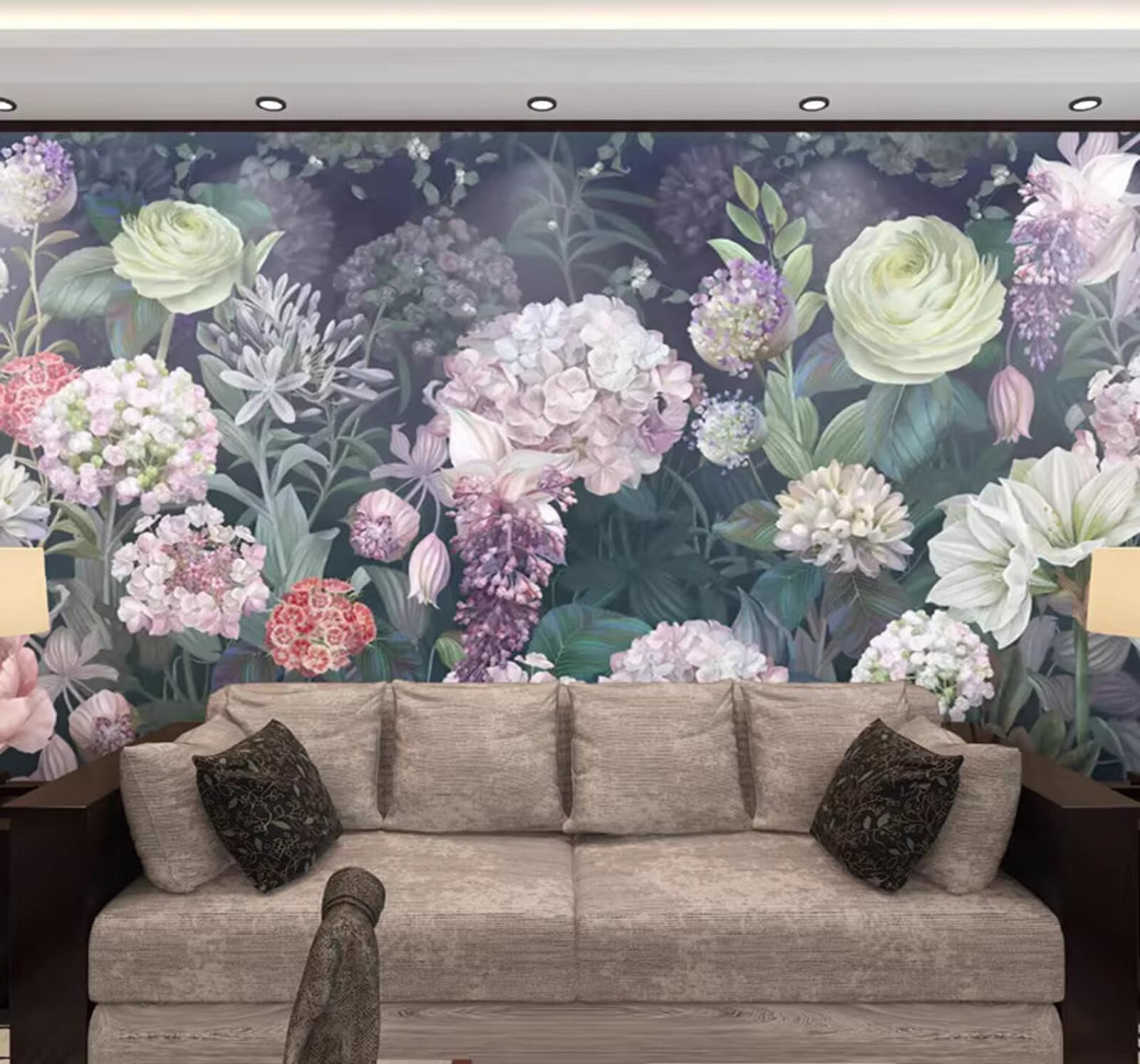 Minimalist Three Dimensional Beautiful Plants Flowers 3D Wallpaper Easy Install Feature Office Living Room Sofa Bedroom TV Background Wall Decoration-350cm×256cm