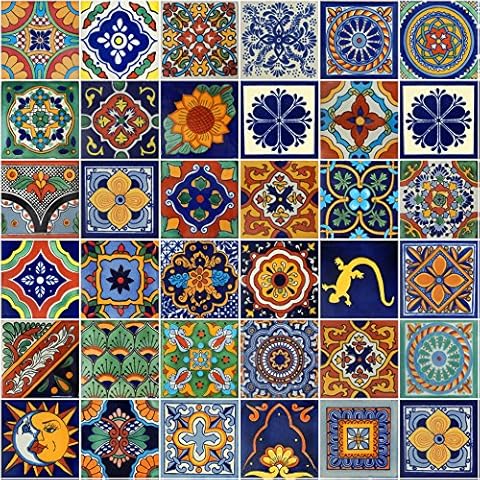 Mexican Tiles 4x4 Handpainted Hundred Pieces Assorted Designs Cover