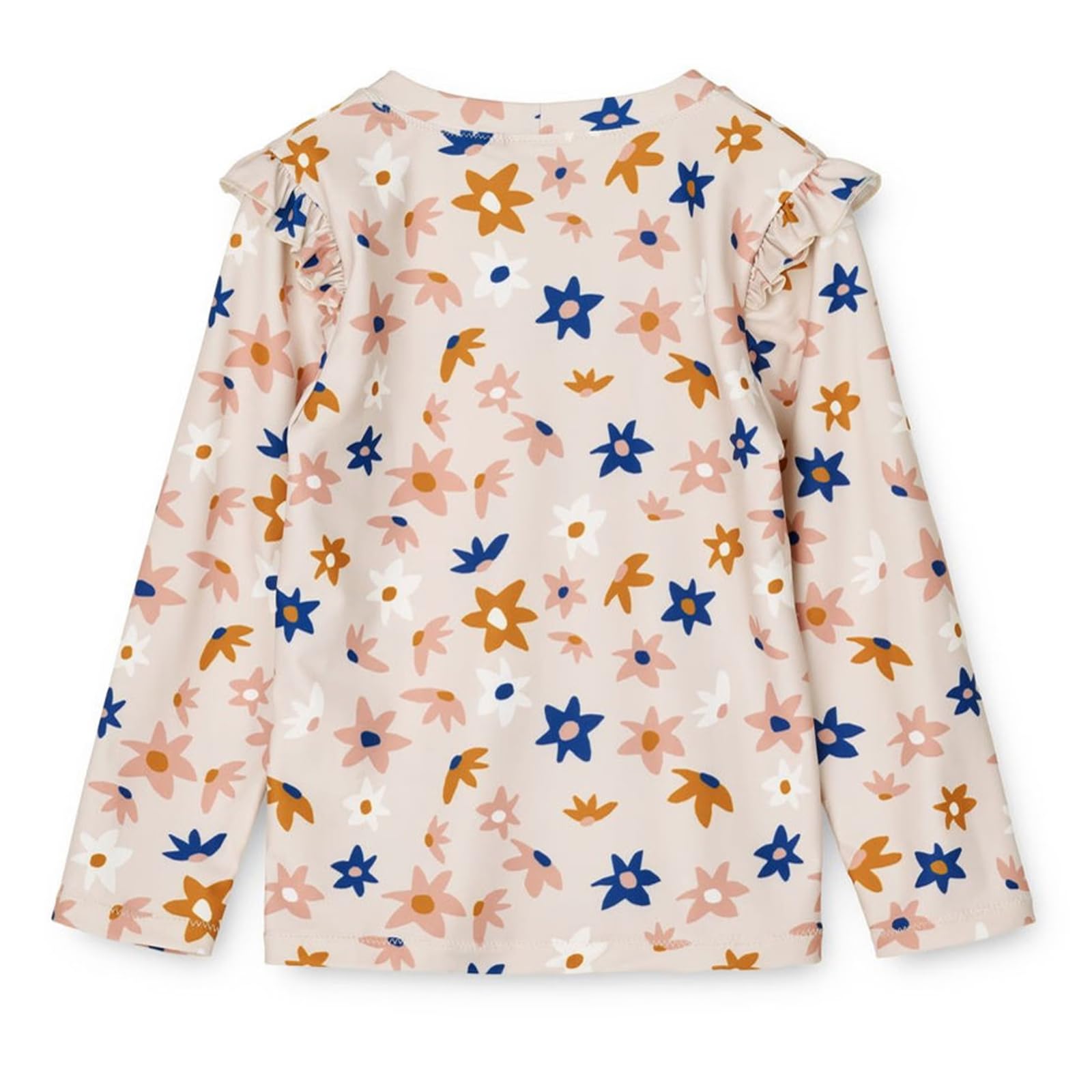 LDIOIF Toddler Girls Long Sleeve Rash Guard Shirt Flower Swim Shirt Quick Dry Athletic Tee Tankini Swim Top with Ruffles 2-3T